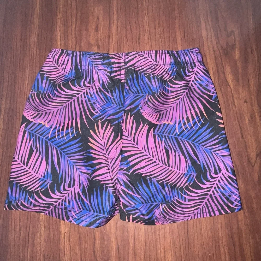 RUGGEDBUTTS Swim Trunks Boys Size 12-18 Mo Multicolor Tropical Print 50+ UPF NEW